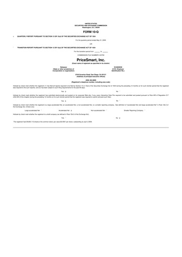 Thumbnail PriceSmart
 10-Q Quarterly Report FY 
