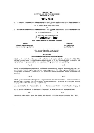 Thumbnail PriceSmart
 10-Q Quarterly Report FY2016 