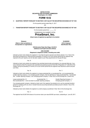 Thumbnail PriceSmart
 10-Q Quarterly Report FY2017 