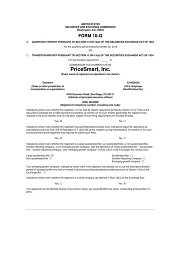 Thumbnail PriceSmart
 10-Q Quarterly Report FY2019 