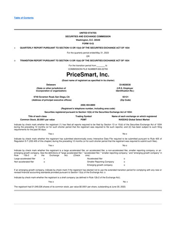 Thumbnail PriceSmart
 10-Q Quarterly Report FY2023 
