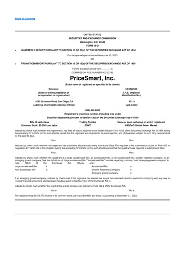 Thumbnail PriceSmart
 10-Q Quarterly Report FY2024 