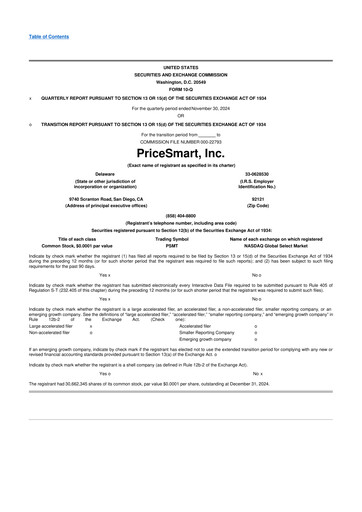 Thumbnail PriceSmart
 10-Q Quarterly Report FY2025 