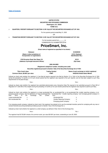 Thumbnail PriceSmart
 10-Q Quarterly Report FY2025 