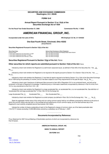 Thumbnail American Financial Group
 10-K Annual Report 