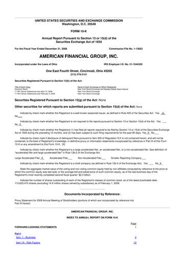 Thumbnail American Financial Group
 10-K Annual Report 