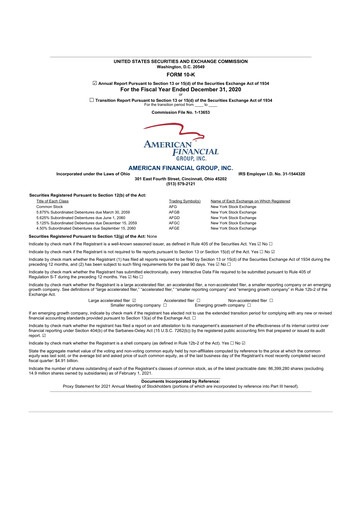 Thumbnail American Financial Group
 10-K Annual Report 2020