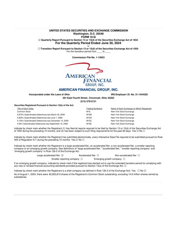 Thumbnail American Financial Group
 10-Q Quarterly Report FY2024 