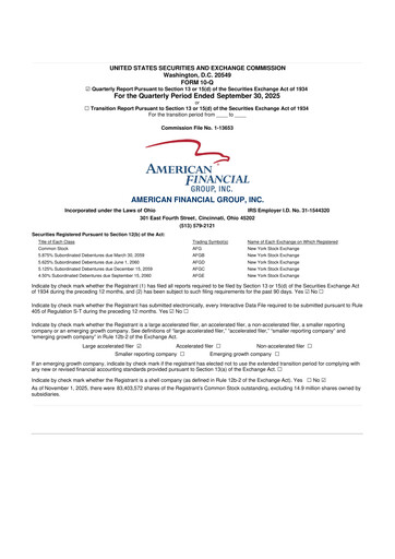 Thumbnail American Financial Group
 10-Q Quarterly Report FY2025 