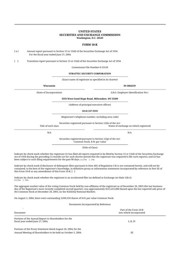 Thumbnail Strattec Security 10-K Annual Report 