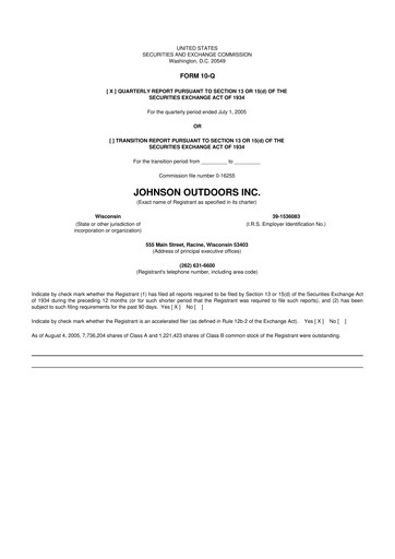 Thumbnail Johnson Outdoors
 10-Q Quarterly Report FY 