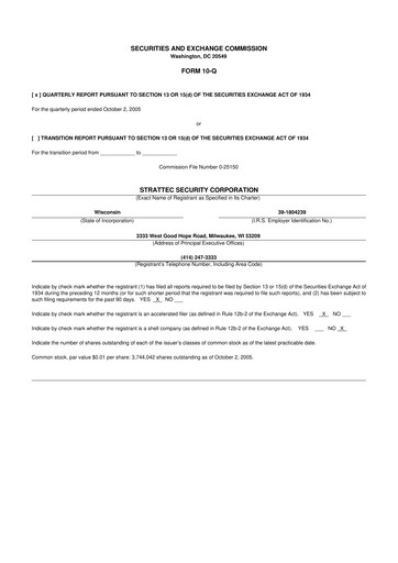 Vorschaubild Strattec Security 10-Q Quartalsbericht  