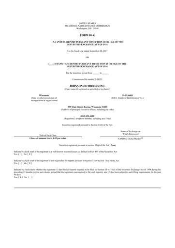 Thumbnail Johnson Outdoors
 10-K Annual Report 