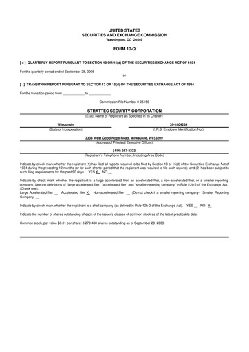 Vorschaubild Strattec Security 10-Q Quartalsbericht  