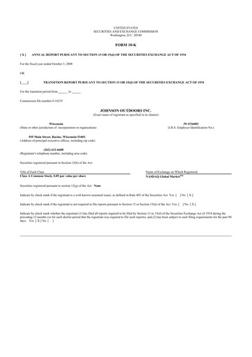 Thumbnail Johnson Outdoors
 10-K Annual Report 