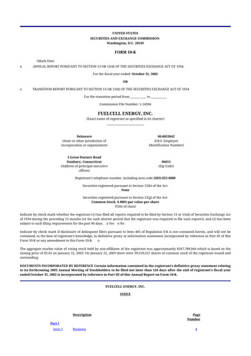 Thumbnail FuelCell Energy
 10-K Annual Report 