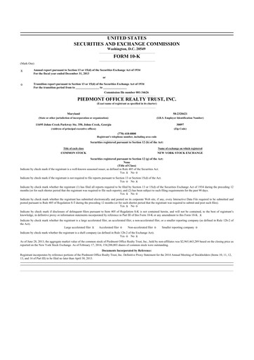 Thumbnail Piedmont Realty Trust 10-K Annual Report 2013