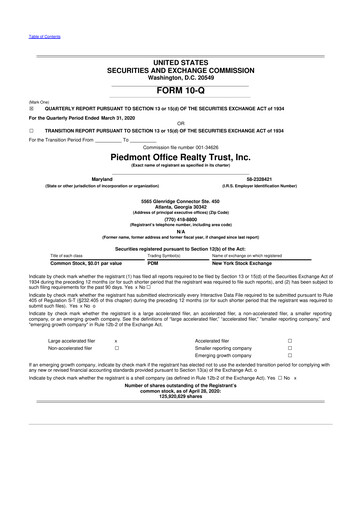 Thumbnail Piedmont Realty Trust 10-Q Quarterly Report FY2020 