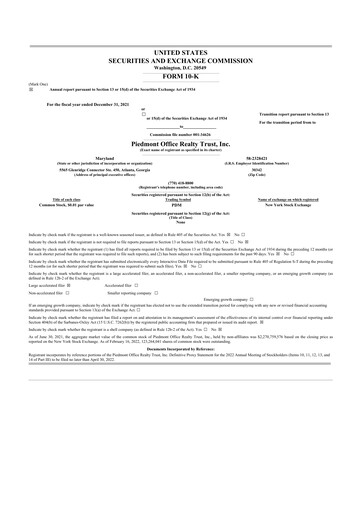 Thumbnail Piedmont Realty Trust 10-K Annual Report 2021