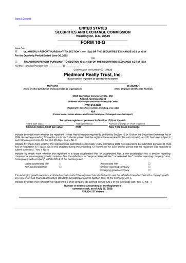 Thumbnail Piedmont Realty Trust 10-Q Quarterly Report FY2025 