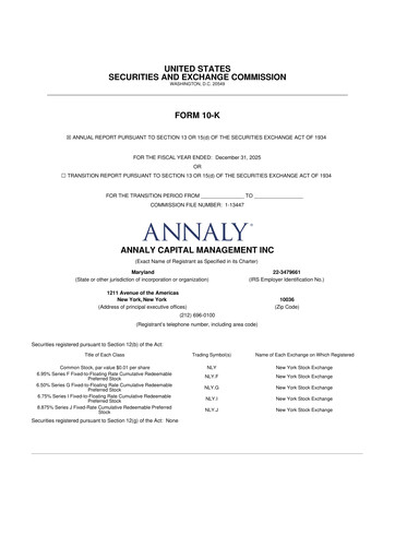 Thumbnail Annaly Capital Management
 10-K Annual Report 2025