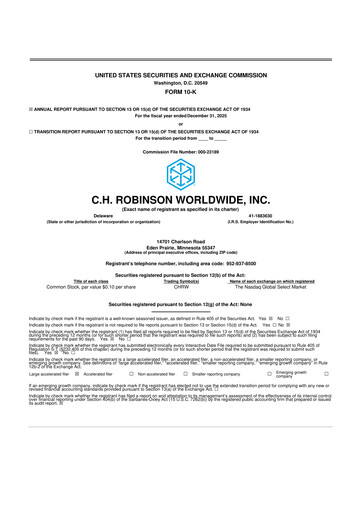Thumbnail C. H. Robinson 10-K Annual Report 2025