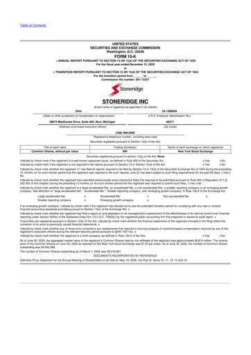 Thumbnail Stoneridge 10-K Annual Report 2025