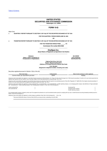 Vorschaubild OneSpan 10-Q Quartalsbericht 2025 