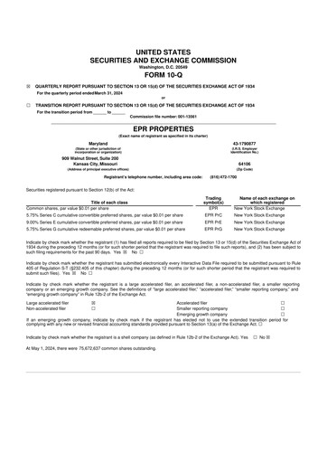 Thumbnail EPR Properties
 10-Q Quarterly Report FY2024 