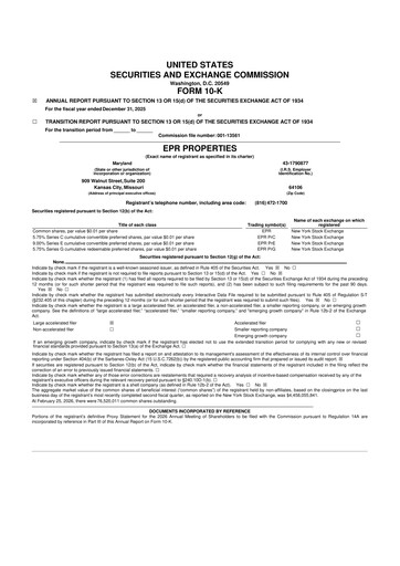 Thumbnail EPR Properties
 10-K Annual Report 2025