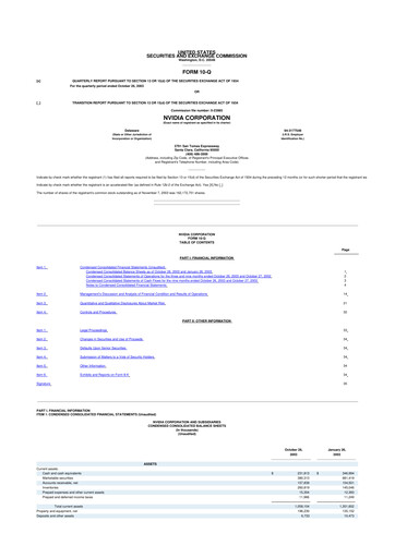 Thumbnail NVIDIA 10-Q Quarterly Report FY 