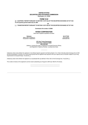 Thumbnail NVIDIA 10-Q Quarterly Report FY 