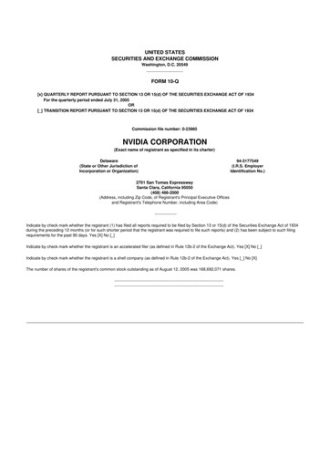 Thumbnail NVIDIA 10-Q Quarterly Report FY 