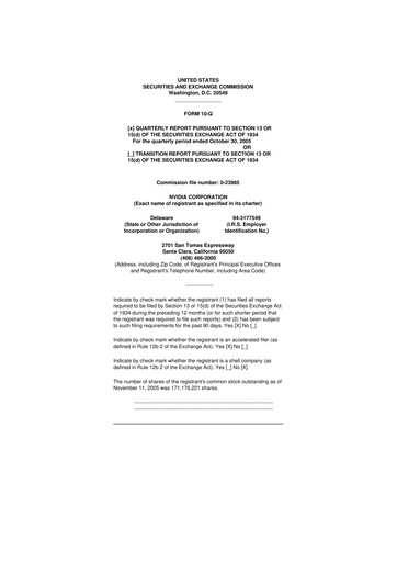 Thumbnail NVIDIA 10-Q Quarterly Report FY 