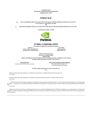 Thumbnail NVIDIA 10-K Annual Report 