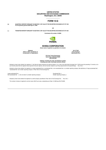 Thumbnail NVIDIA 10-Q Quarterly Report FY 