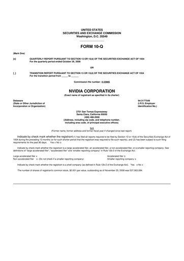 Thumbnail NVIDIA 10-Q Quarterly Report FY 