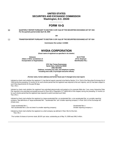 Thumbnail NVIDIA 10-Q Quarterly Report FY 