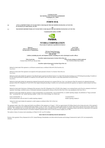 Thumbnail NVIDIA 10-K Annual Report 2011