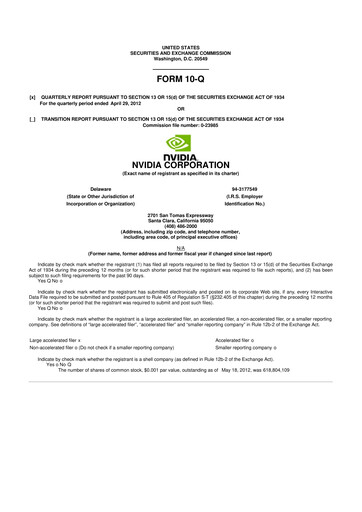 Thumbnail NVIDIA 10-Q Quarterly Report FY2013 