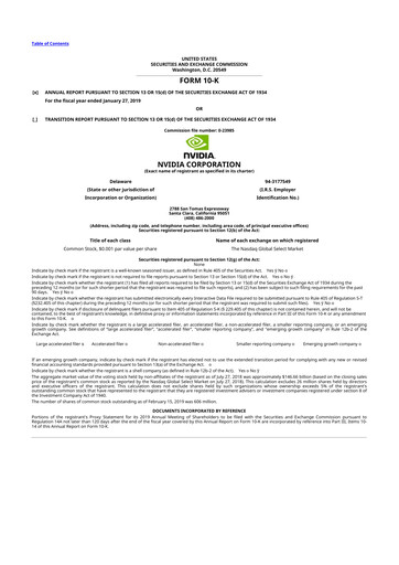 Thumbnail NVIDIA 10-K Annual Report 2019