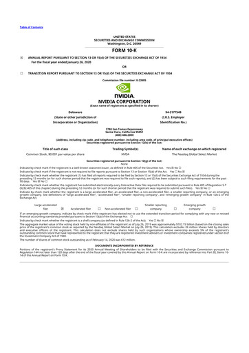 Thumbnail NVIDIA 10-K Annual Report 2020