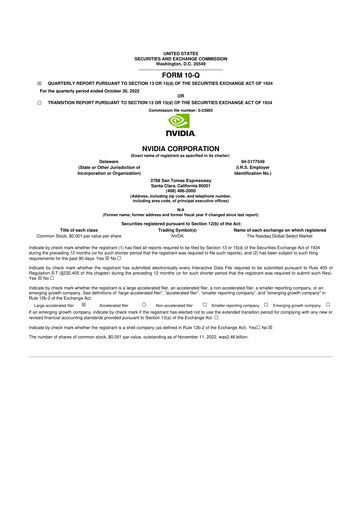 Thumbnail NVIDIA 10-Q Quarterly Report FY2023 