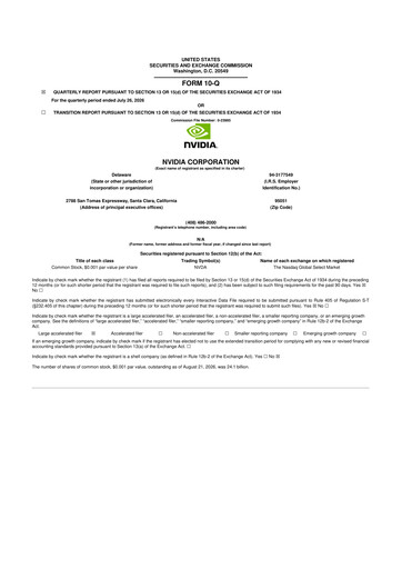 Thumbnail NVIDIA 10-Q Quarterly Report FY2027 