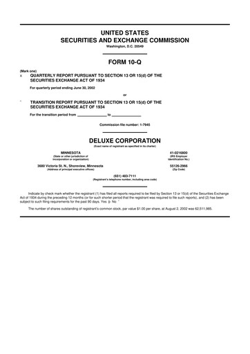 Thumbnail Deluxe Corporation 10-Q Quarterly Report FY 