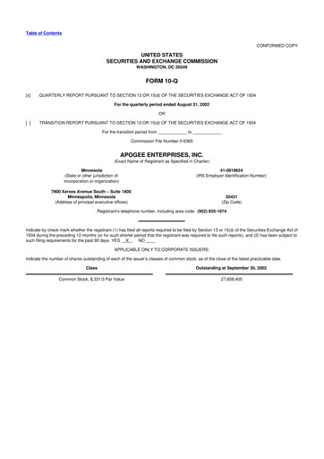 Thumbnail Apogee Enterprises 10-Q Quarterly Report FY 