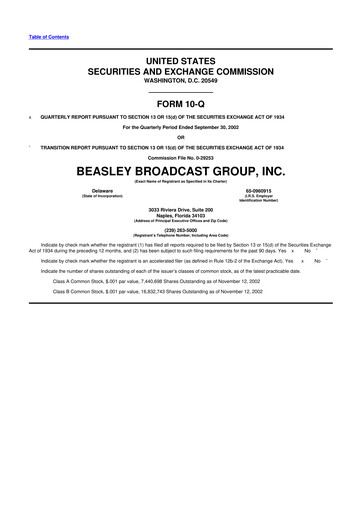 Thumbnail Beasley Broadcast Group
 10-Q Quarterly Report FY 