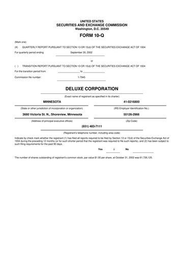 Thumbnail Deluxe Corporation 10-Q Quarterly Report FY 