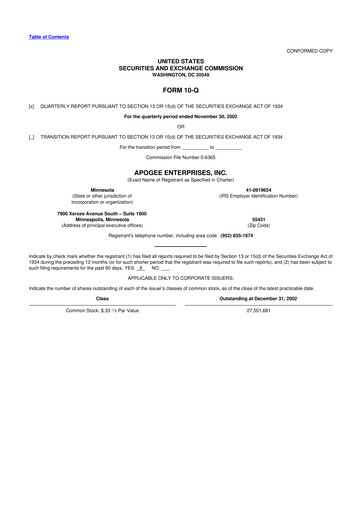 Thumbnail Apogee Enterprises 10-Q Quarterly Report FY 