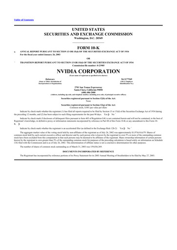 Thumbnail NVIDIA 10-K Annual Report 